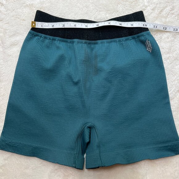 NWT FP Movement Ribbed Boxer Shorts Teal Hydro – Women’s M-L - Picture 7 of 9